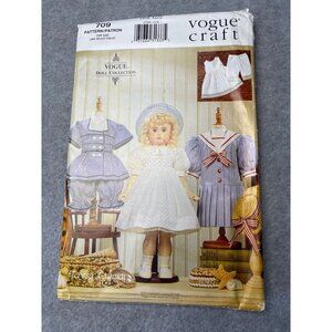 Vogue 709 Teresa Layman Heirloom Doll Clothes Pattern Uncut Size 18" Doll